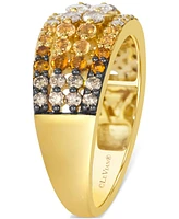 Le Vian Ombre Citrine (1/2 ct. t.w.) & Diamond (5/8 ct. t.w.) Four Row Statement Ring in 14k Gold