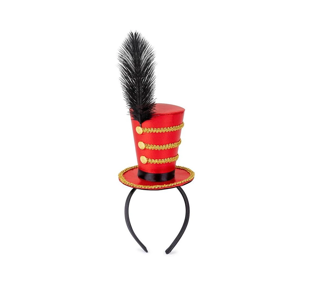 Dress Up America Red Ringmaster Headband with Feather - Kids