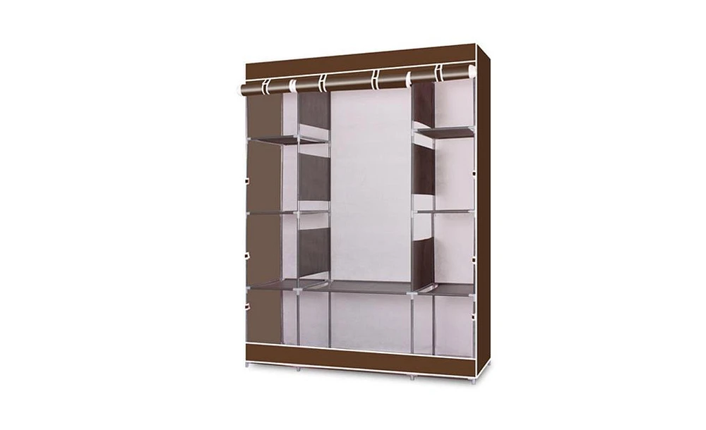 Slickblue 4-Layer Non-Woven Fabric Wardrobe with 10 Lattices for Space-Saving Storage and Organization