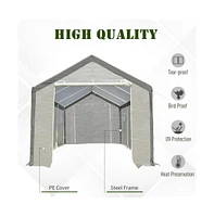 Slickblue Walk-In Greenhouse with Roll-Up Door and 6 Adjustable Windows for Enhanced Airflow and Growth