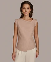 Donna Karan New York Women's Asymmetric-Neck Zip-Back Top