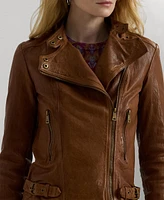 Lauren Ralph Tumbled-Leather Jacket