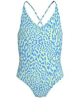 Nike Big Girls Lace-Up One-Piece Swimsuit