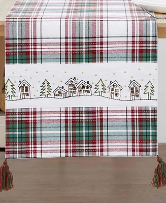 Avanti Holiday Cotton Plaid Runner