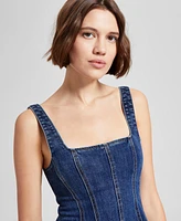 And Now This Women's Cotton Denim Fit & Flare Dress, Exclusively at Macy's