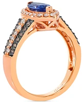 Le Vian Blueberry Tanzanite (1 ct. t.w.), Nude Diamond (3/8 ct. t.w.) & Chocolate Diamond (1/4 ct. t.w.) Ring in 14k Strawberry Gold