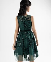 Rare Editions Big Girls Burnout Velvet Dress