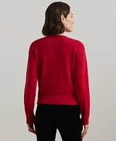 Lauren Ralph Petite Cotton Intarsia-Knit Crest Sweater