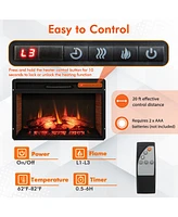 Gymax 1400W 26 Inch Electric Fireplace Insert 4777 Btu Recessed Freestanding Fireplace w/ Remote