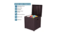 Slickblue 51 Gallon Outdoor Garden Plastic Storage Deck Box – Waterproof & Lockable Chest for Tools, Cushions, and Toys