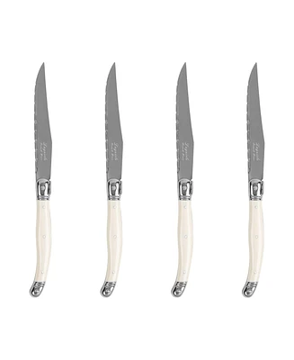 French Home Laguiole Connoisseur 4-Piece Steak Knife Set with Handles