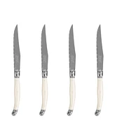 French Home Laguiole Connoisseur 4-Piece Steak Knife Set with Handles