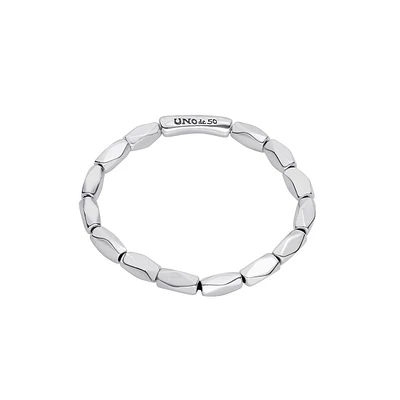 UNOde50 Silver-Plated Metal Alloy Elongated Jump Rings Bracelet