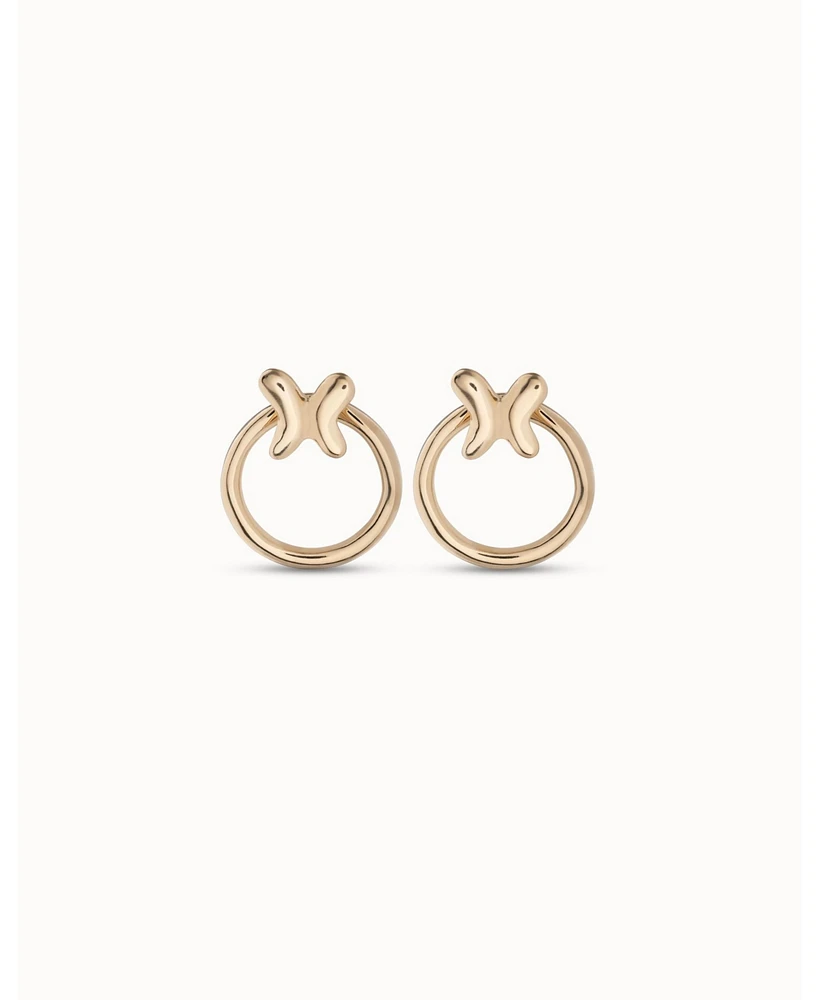 UNOde50 Metal Alloy Butterfly Hoop Earrings