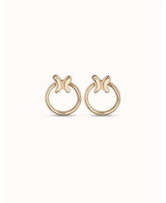 UNOde50 Metal Alloy Butterfly Hoop Earrings