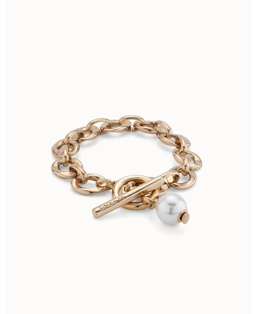 UNOde50 Links and Cultivated Pearl Charm Bracelet