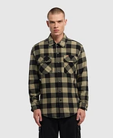 Ecko Unltd Men's Snap Front Sherpa Flannel Shacket