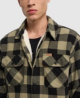 Ecko Unltd Men's Snap Front Sherpa Flannel Shacket