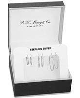 Macy's 3-Pc. Set Diamond Cut Click Top Hoop Earrings in 18K Gold Over Sterling Silver or Sterling Silver
