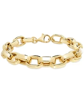 Macy's Polished Rolo Link Bracelet in 14k Gold Over Sterling Silver Made in Italy