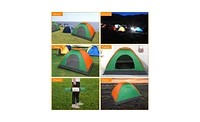 Slickblue 2-Person Waterproof Camping Dome Tent for Outdoor Hiking Survival Orange & Green