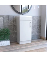 Depot E-Shop Sevilla Bathroom Vanity with Single Door Cabinet, White