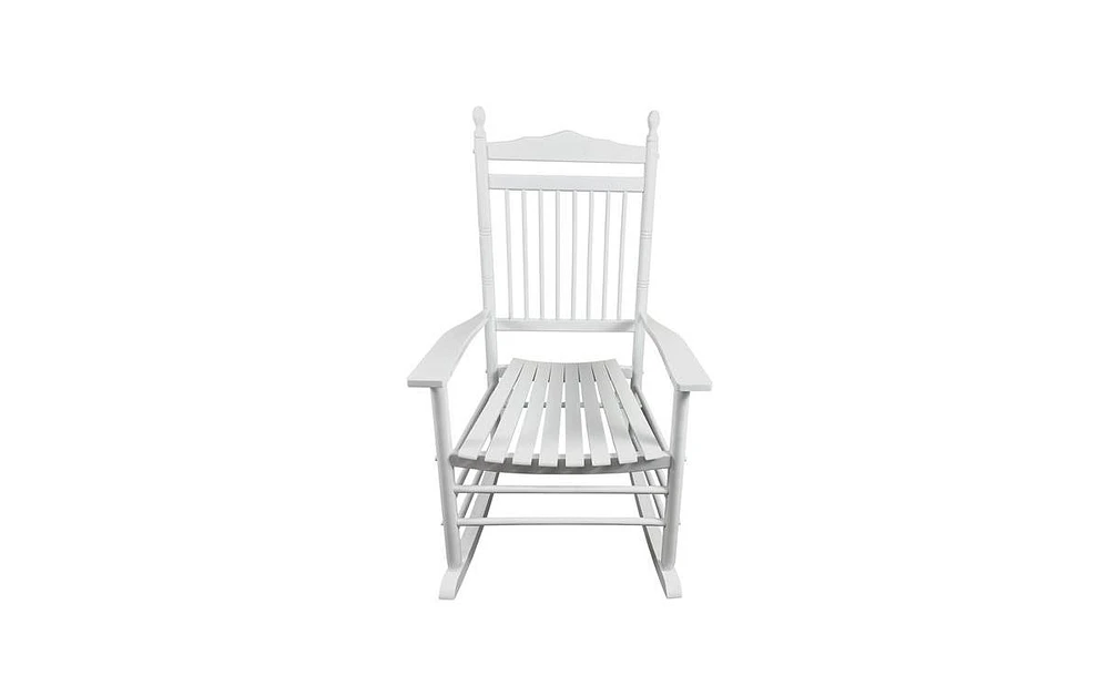 Slickblue White Adult Rocking Chair for Balcony or Porch, Stylish Outdoor Seating for Relaxation