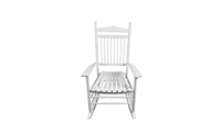 Slickblue White Adult Rocking Chair for Balcony or Porch, Stylish Outdoor Seating for Relaxation