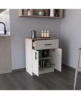 Barbados Pantry Organizer Cabinet 33" H, One Drawer, Two Interior Shelves, Two Doors