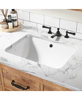 gaomon 22''x16''Vessel Sink White Rectangular Undermount Bathroom Sink