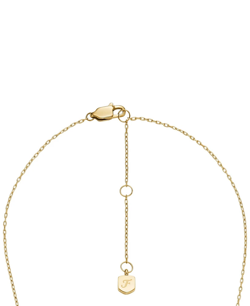 Fossil Sadie Yours Truly Stainless Steel Pendant Necklace