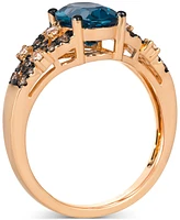 Le Vian London Blue Topaz (2 ct. t.w.) & Diamond (3/8 ct. t.w.) Ring in 14k Rose Gold