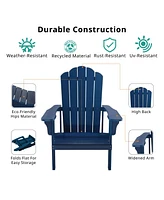 Streamdale Furniture Blue Weather-Resistant Adirondack Chair for Outdoor Use