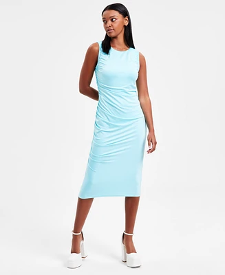 Bar Iii Women's Ruched Sleeveless Midi Dress, Exclusively at Macy's