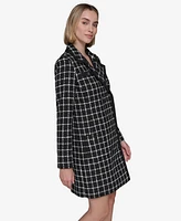 Karl Lagerfeld Paris Women's Windowpane Topper Jacket