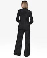 Karl Lagerfeld Paris Women's Windowpane Two-Button Blazer