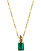 Le Vian New Emerald (1-1/5 ct. t.w.) & Diamond (1/10 ct. t.w.) 19" Pendant Necklace in 14k Yellow Gold