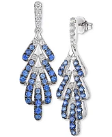 Le Vian Denim Ombre (1-1/4 ct. t.w.) & White Sapphire (3/8 ct. t.w.) Drop Earrings in 14k White Gold