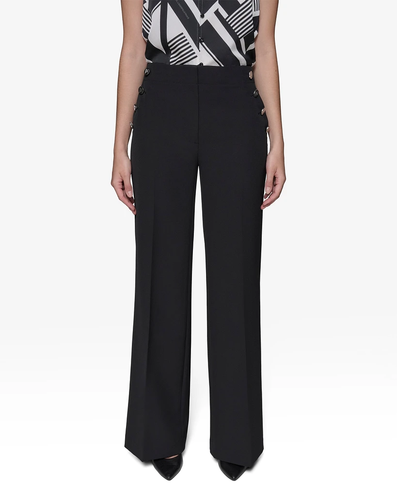 Karl Lagerfeld Paris Women's Sailor Wide-Leg Pants