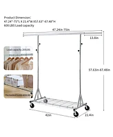 Streamdale Furniture Adjustable and Extendable Heavy Duty Rolling Clothes Rack, Easy Assembly