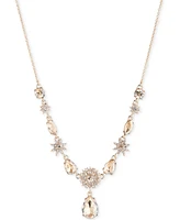 Marchesa Gold-Tone Stone & Crystal Starburst Cluster Drop Pendant Necklace, 16" + 3" extender