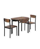 Streamdale Furniture 3-Piece Dining Set with Drop Leaf and 2 Chairs