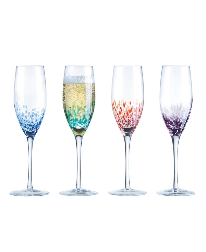 Anton Studio Designs Speckle Champagne Flutes, Set of 4