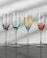 Anton Studio Designs Speckle Champagne Flutes, Set of 4