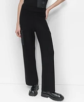 Dkny Women's Knit Straight-Leg Cargo Pants