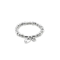 UNOde50 Sterling Silver Heart Padlock Metal Clad Bracelet