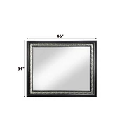 Streamdale Furniture Nicola Mirror Silver Pu & Black Finish