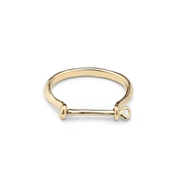 UNOde50 sterling silver and 18k Gold Plated Shackle-Shaped Clasp Bracelet