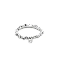 UNOde50 Sterling Silver Faceted Crystal Leather Bracelet