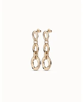 UNOde50 18k Gold and Silver Plated Metal Alloy Earring with 3 Links